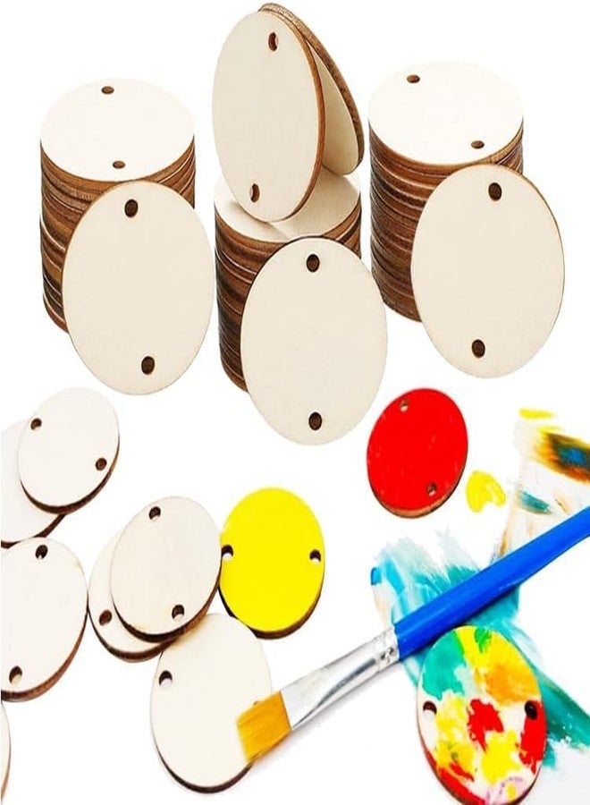 Haoser [50pcs]-Round Wooden Pine MDF Cutouts Unfinished Tags for Key Chain,Slices Crafts,Xmas Holiday Hanging Decorations,Painting Wood Craft,MDF Plains,Resin Art Work,MDF Board (3 Inch) - Image 2